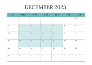 Mindful Pause December 2023 Calendar